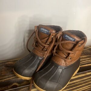 Sperry Brown and Black Boots Waterproof Duck Style